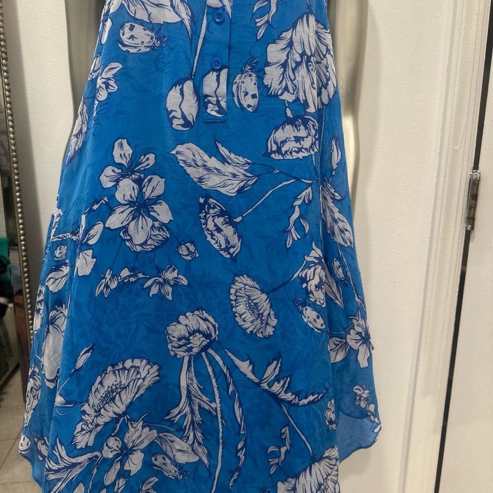 Alice + Olivia Vibrant Blue Floral Mini Dress - Picture 2 of 5